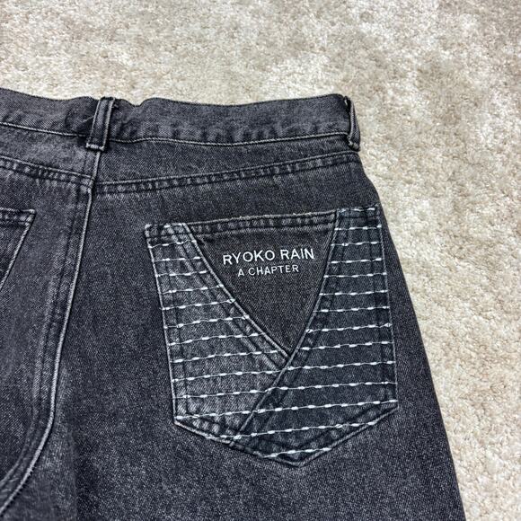 Ryoko Rain Boro Pocket Denim Straight Leg Jeans Women's 26 - Picture 4 of 12